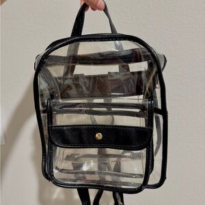 Transparent Black Trim Backpack